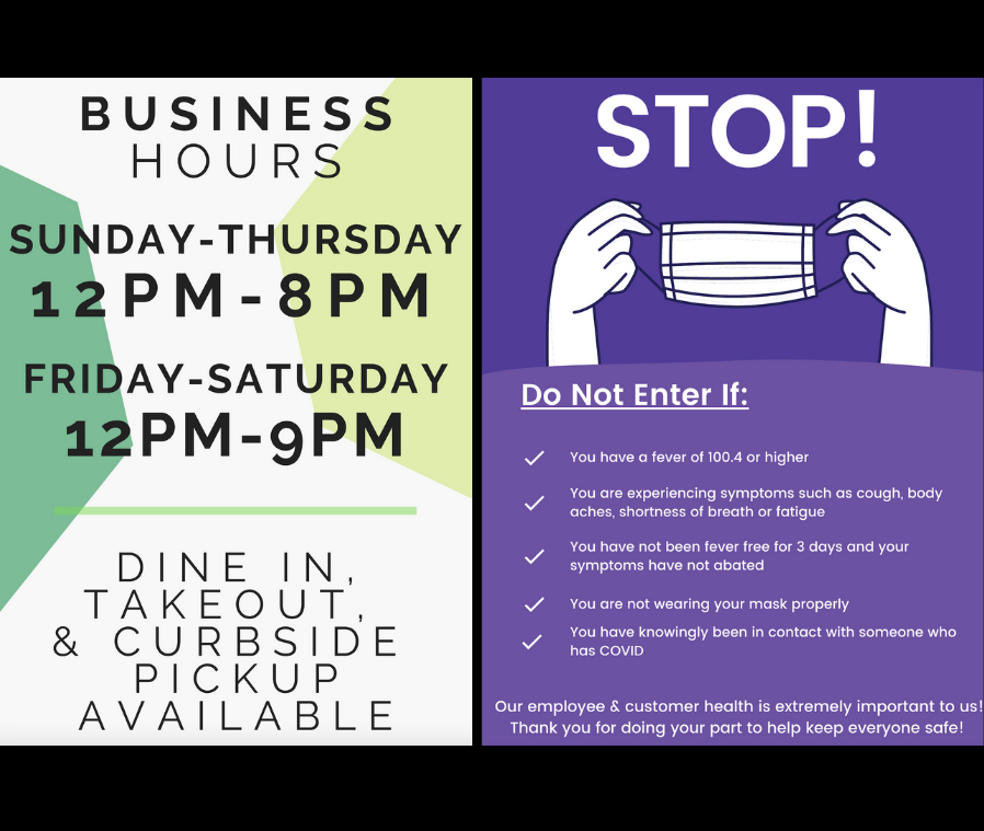 New Hours & Safety Measures