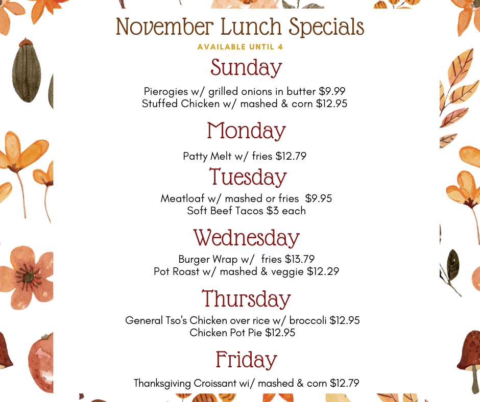 November Lunch Specials