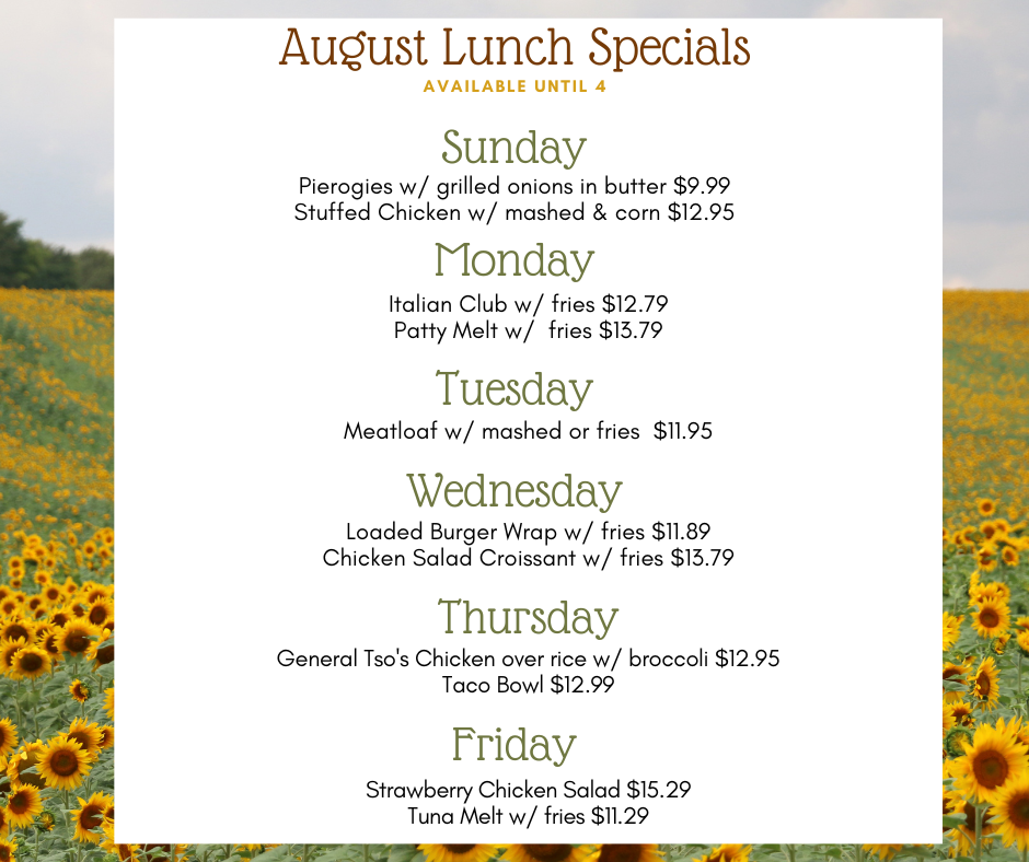 August Lunch Specials