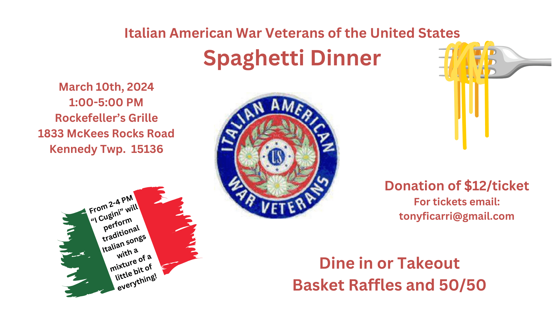 Italian American War Veterans of the United States Spaghetti Dinner