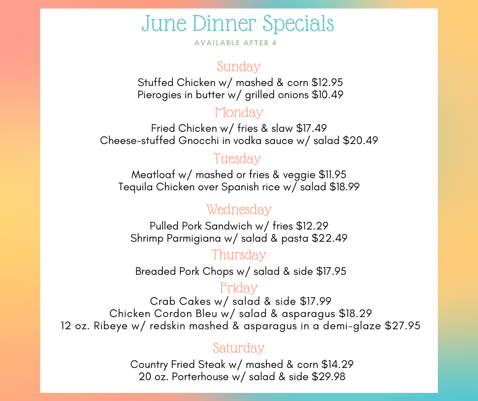 June Dinner Specials