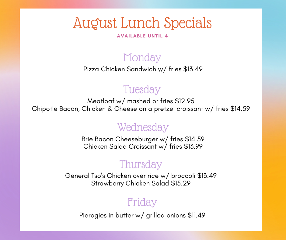 August Lunch Specials