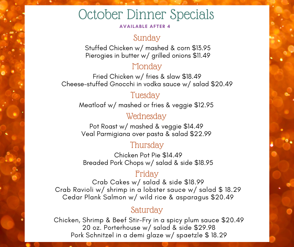 October Dinner Specials