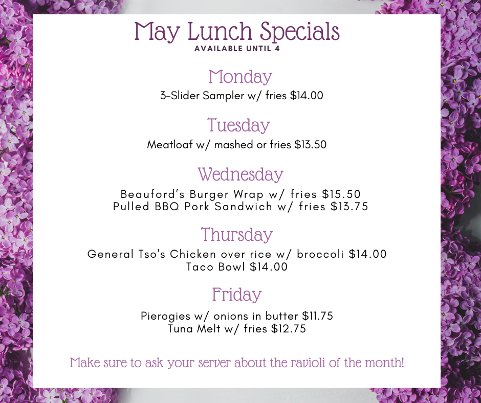 May Lunch Specials